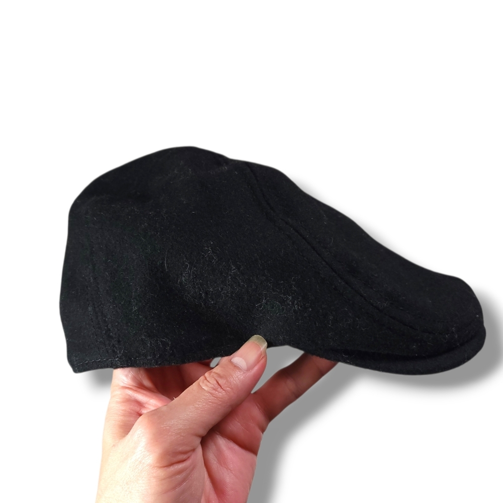 ✨️HP✨️Lids | Y2K Classic Black Newsboy Cabbie Wool Blend Cap (SIZE S/M) - Picture 4 of 9
